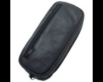 Black Leather Zipper Combo Pipe/Tobacco Pouch